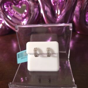 Dazzling Silver Crystal Hoop Earrings